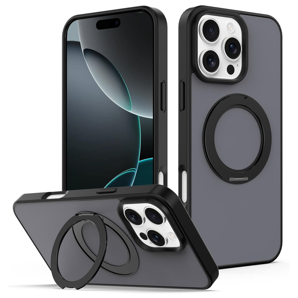 For iPhone Ring Stand MagSafe Case TPU