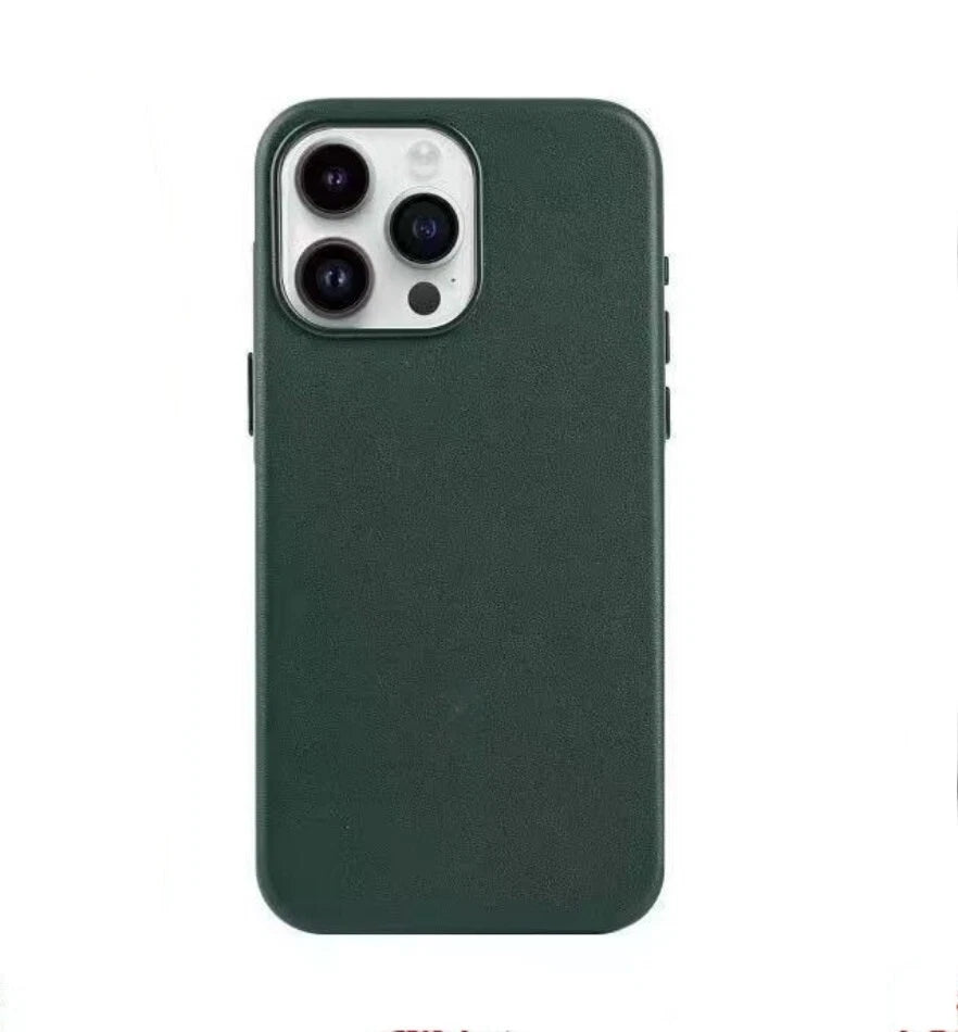 iPhone Leather MagSafe Hard TPU Case